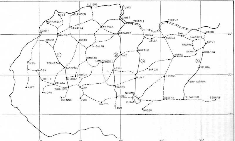 Map 12. Trans-Saharan Caravan Routes - webAfriqa - SemanticAfrica Map 12. Trans-Saharan Caravan Routes